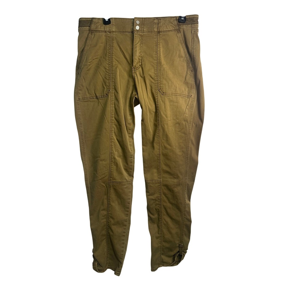WHITE HOUSE BLACK MARKET Straight Crop Pants Khaki Tan Mid‎ Rise Size 10L